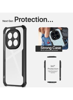 Generic Redmi Note 14 Pro 5G Cover Camera Protection Shockproof Acrylic Crystal Clear Case 360 Degree Protection Transparent Back Case Cover for Redmi Note 14 Pro 5G  - Image 2