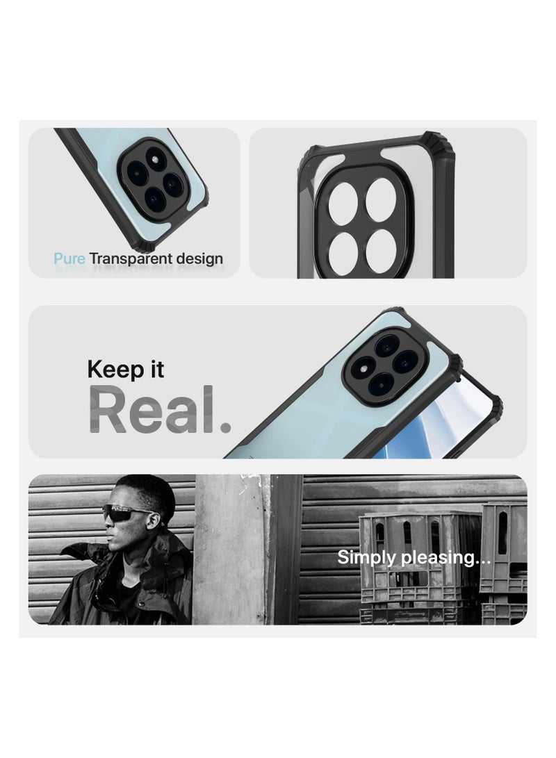 Redmi Note 14 Pro 5G Cover Camera Protection Shockproof Acrylic Crystal Clear Case 360 Degree Protection Transparent Back Case Cover for Redmi Note 14 Pro 5G - Image 3