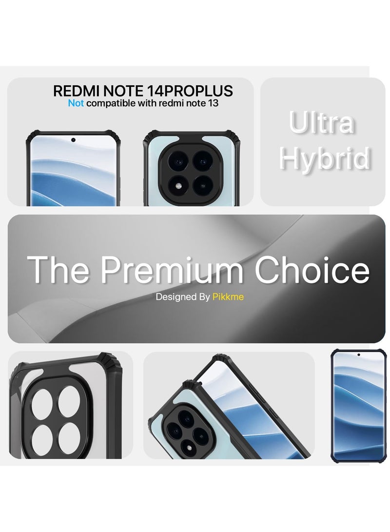 Redmi Note 14 Pro 5G Cover Camera Protection Shockproof Acrylic Crystal Clear Case 360 Degree Protection Transparent Back Case Cover for Redmi Note 14 Pro 5G - Image 4