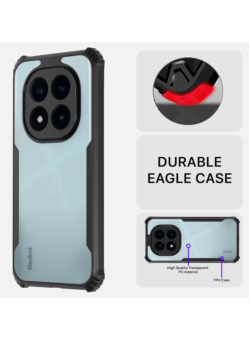 Redmi Note 14 Pro 5G Cover Camera Protection Shockproof Acrylic Crystal Clear Case 360 Degree Protection Transparent Back Case Cover for Redmi Note 14 Pro 5G - Image 5