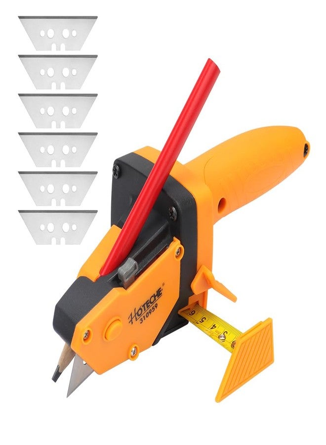 Hoteche Gypsum Board Cutting Tool Kit Multifunctional Plasterboard Cutter with 5m Meaturing Tape, Carpenter Pencil, and 5 Replaceable Cutter Blades for Foam Board, KT Board, Cardboard - Image 1