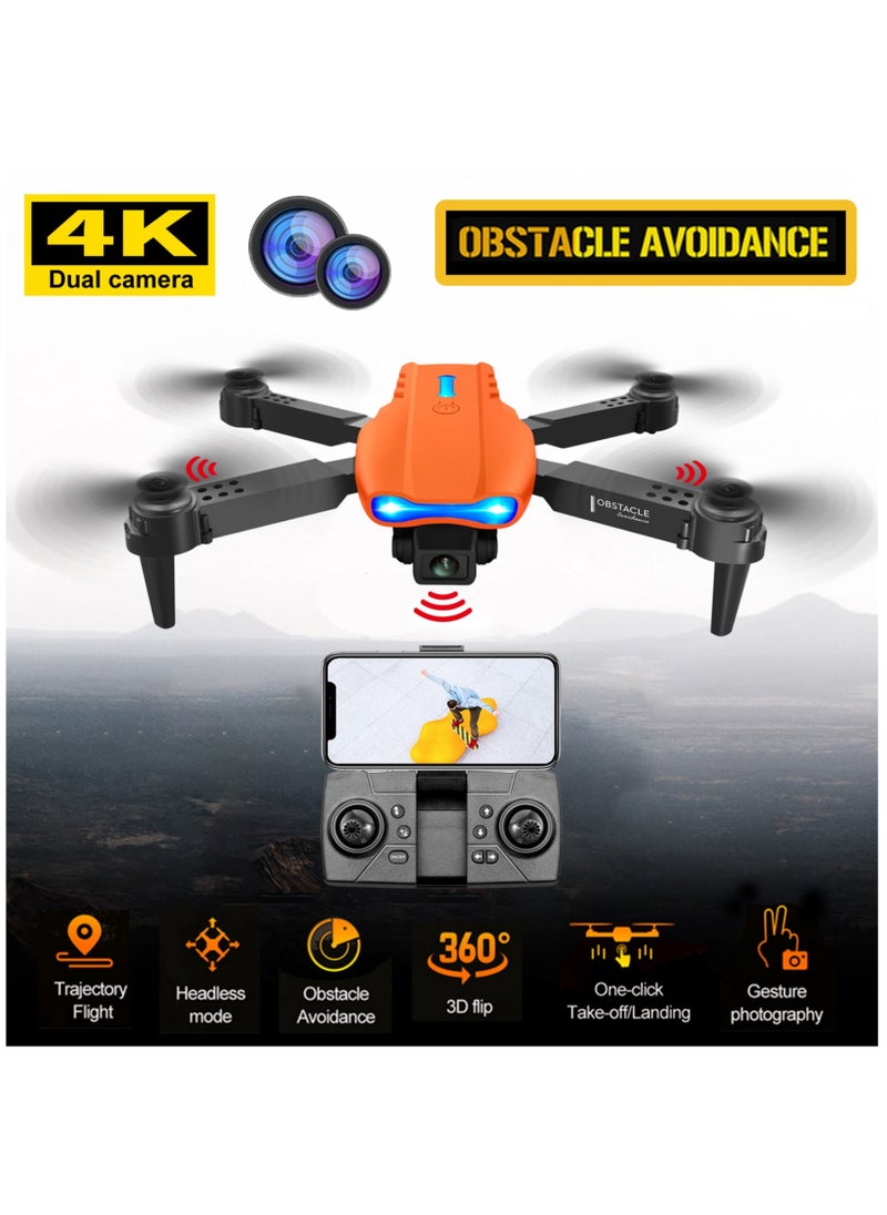 Generic - RC Drone with 4K Dual Camera Mini Drone Orange - Image 1