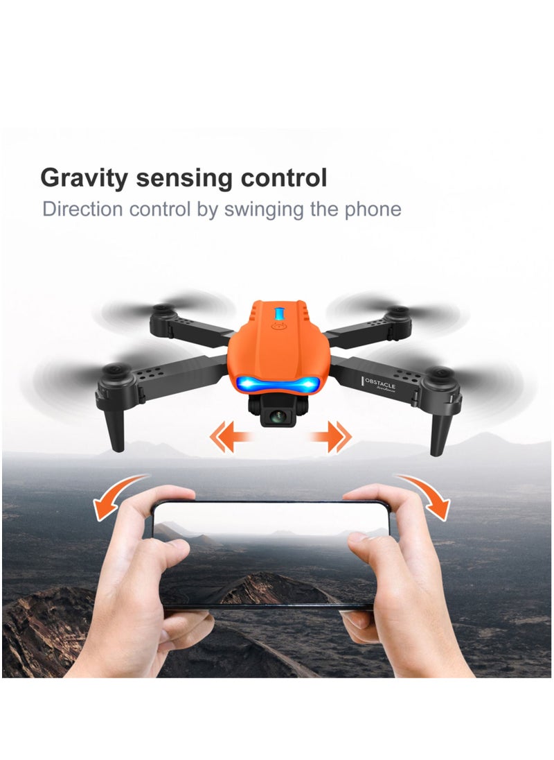 Generic - RC Drone with 4K Dual Camera Mini Drone Orange - Image 1