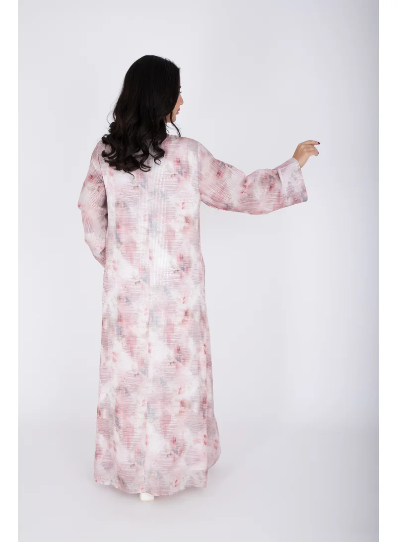 IKKXA  Delicate Design Crystal Embroidery Jalabiya  | Best Price UAE