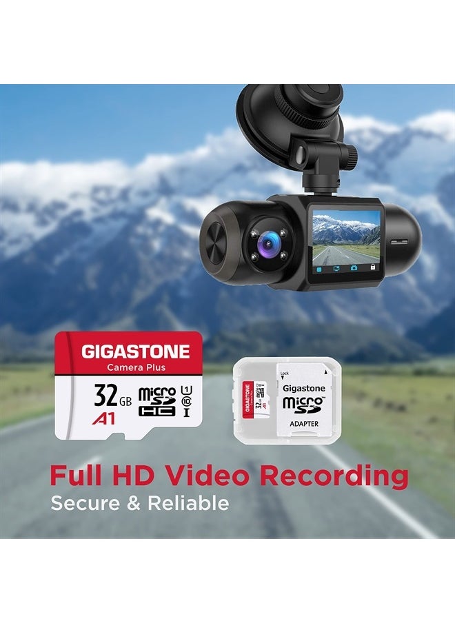 Gigastone - [Gigastone] Micro SD Card 32GB 5-Pack, Camera Plus, MicroSDHC Memory Card for Video Camera, Wyze Cam, Security Camera, Roku, Full HD Video Recording, UHS-I U1 A1 Class 10, up to 90MB/s, with Adapter - Image 1