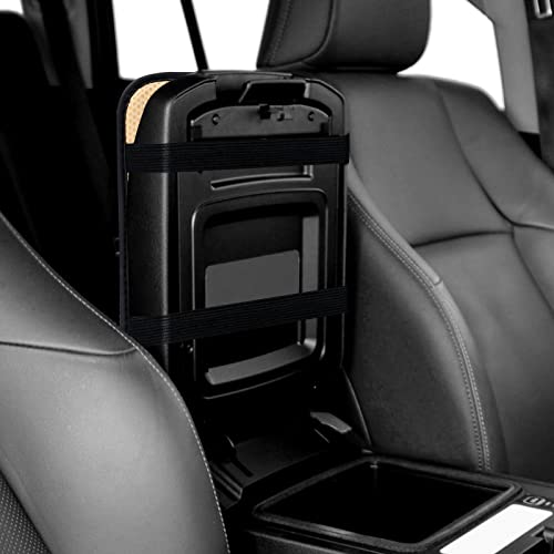Amiss Car Center Console Pad, Universal Waterproof Car Armrest Seat Box Cover, Car Interior Accessories, Carbon Fiber PU Leather Auto Armrest Cover Protector for Most Vehicle, SUV, Truck, Car (Black) - Image 5