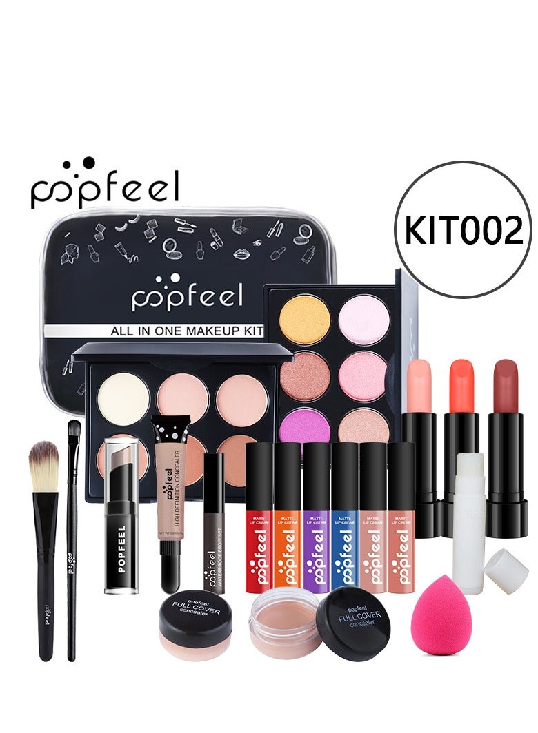 بوب فيل مجموعة مكياج احترافية للنساء، مجموعة كاملة، طقم مكياج مع حقيبة مكياج تشمل لوحة ظلال العيون، مجموعة فراشي المكياج، أحمر شفاه، لمعان شفاه، فاونديشن، وكريم تصحيح، مجموعة مكونة من 20 قطعة - Image 2