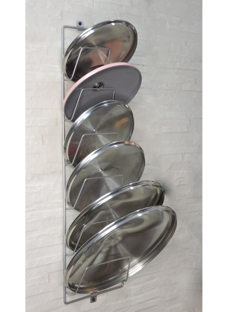 Kitchen Wall Mounted Pan Lids Organizer - 6 Layers - Image 2