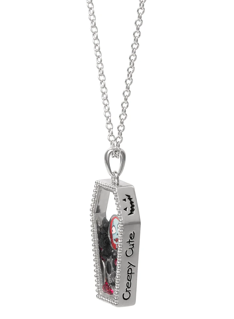 ديزني Nightmare Before Christmas Red And Black Silver Plated Floating Stone Necklace CF01113RRML-Q