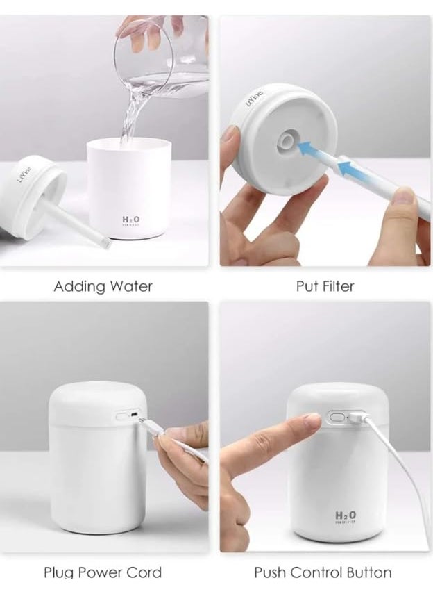Auto Thrill Auto Thrill Humidifiers With Colorful Light For Room Bedroom Office Car White  - Image 5