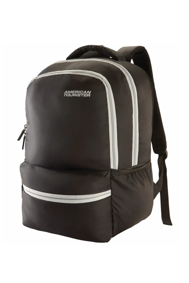 AMERICAN TOURISTER Slate 2.0 Backpack 01, 34L Capacity, Polyester, Black|Fits 15.6" Laptop|Designed For Comfort|Voluminous Front Pocket|Lightweight|Bottle Holder - 1 Year International Warranty