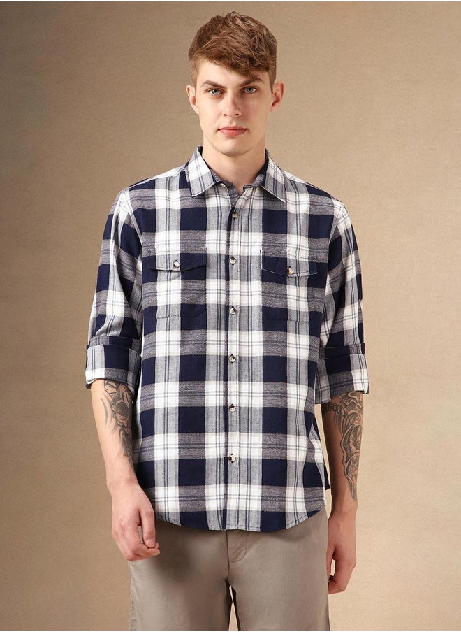 Dennis Lingo Checked Relaxed Fit Shirt with Pockets  - Image 5