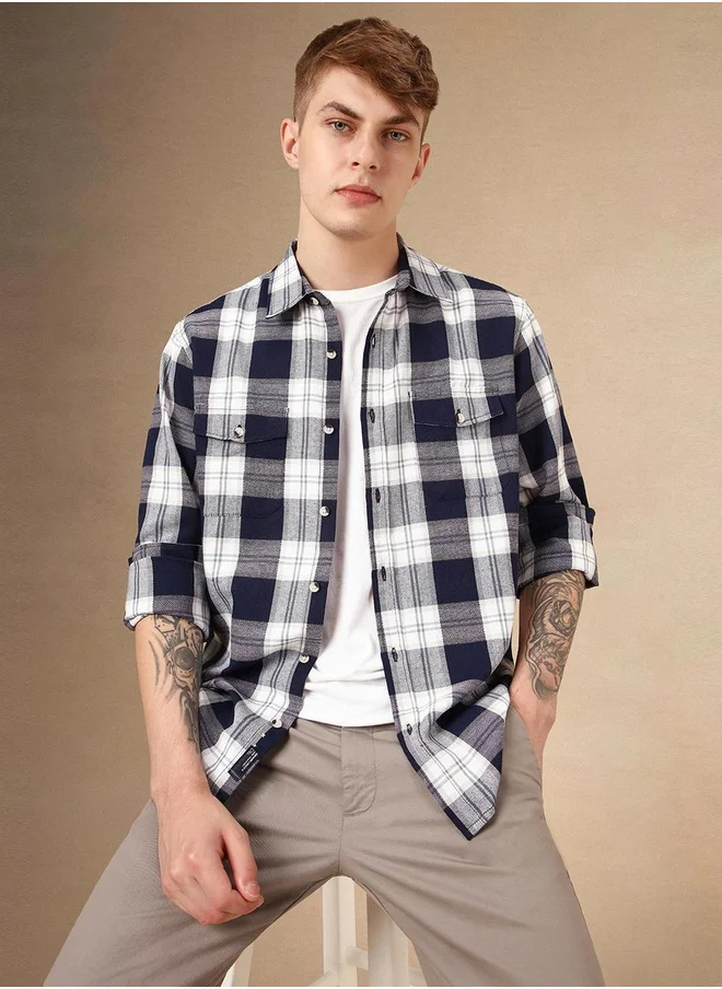 Dennis Lingo Checked Relaxed Fit Shirt with Pockets