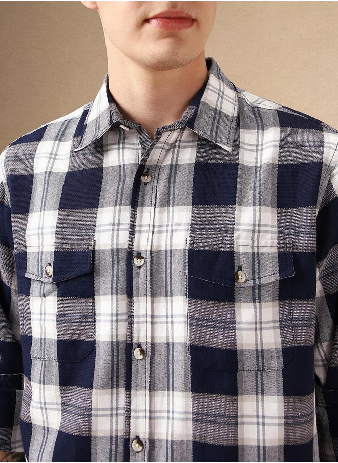 Dennis Lingo Checked Relaxed Fit Shirt with Pockets  - Image 4