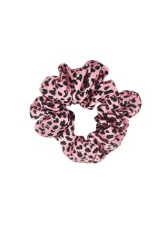 Silk large intestine hair band slip mulberry silk small intestine hair band 19 m 3cm silk head rope cross-border foreign trade customization Pink leopard print 3cm hair ring (100% mulberry silk)
