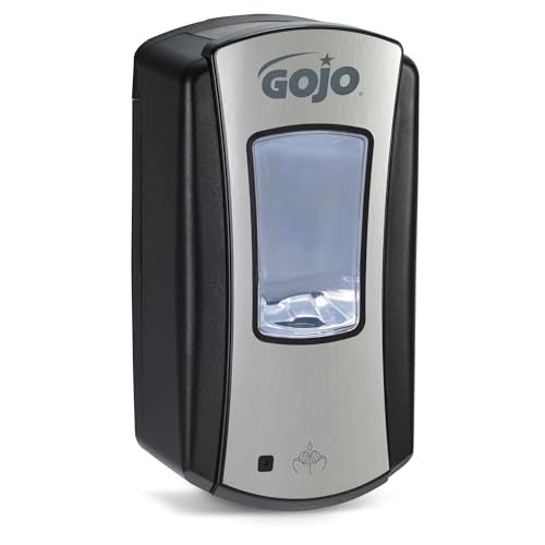 GOJO LTX-12 Touch-Free Foam Hand Soap Dispenser, Chrome/Black, for 1200 mL GOJO LTX-12 Foam Hand Soap Refills (Pack of 1) - 1919-01 - Image 1