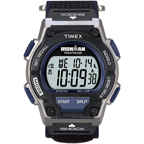 Timex Men's Ironman Triathlon Endure 30 Shock 42mm Watch – Black & Silver-Tone Case with Black Fast Wrap Strap - Image 1