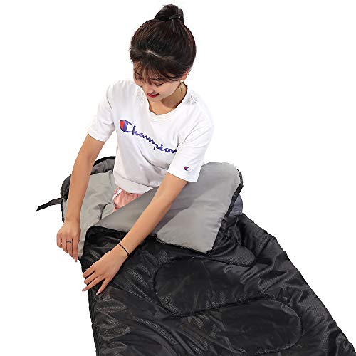 SWTMERRY Sleeping Bag 3 Seasons (Summer, Spring, Fall) Warm & Cool Weather - Lightweight,Waterproof Indoor & Outdoor Use for Kids, Teens & Adults for Camping Hiking, Backpacking (Black Grey) - Image 5