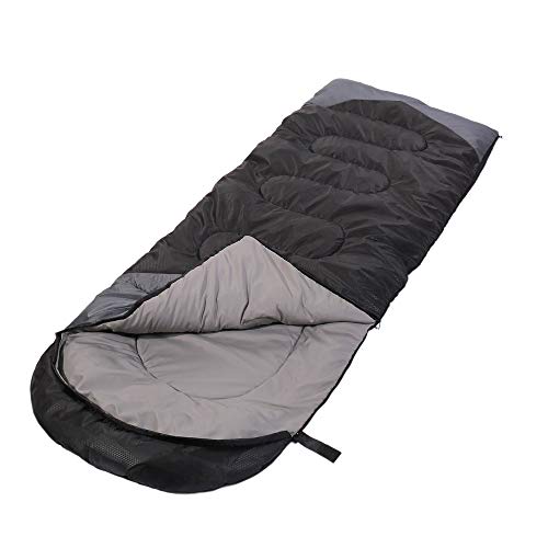 SWTMERRY Sleeping Bag 3 Seasons (Summer, Spring, Fall) Warm & Cool Weather - Lightweight,Waterproof Indoor & Outdoor Use for Kids, Teens & Adults for Camping Hiking, Backpacking (Black Grey) - Image 1