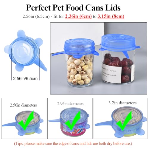 Adpartner Silicone Can Lids (10 Pack, All 2.6'' Diameter), Reusable Silicone Stretch Lids for Pet Food Cans, BPA-free Seal Can Covers for Yogurt Jars Soda Regular Mason Jars Canned Pet Foods - Image 2