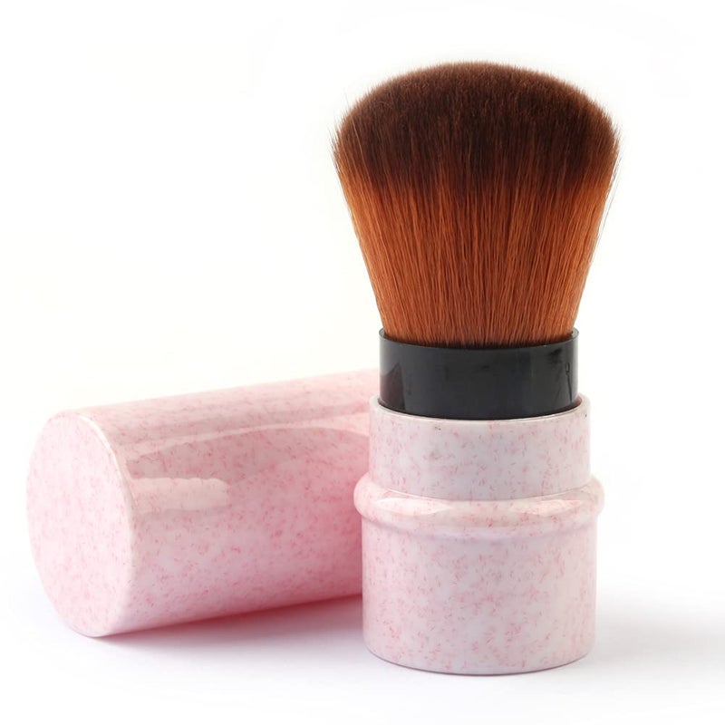 RN BEAUTY Retractable Kabuki Brushes Powder & Foundation Brush Blush & Concealer Brush Face Blender - Pink 