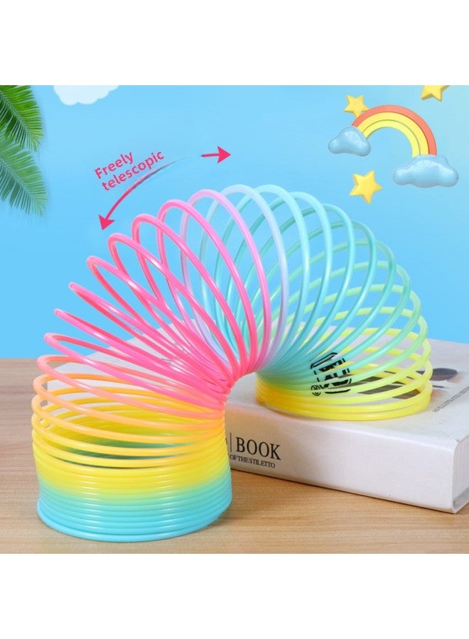Magic Rainbow Circle Tower Spring Puzzle Luminous Spring Loop Boys Girls Large Spring Loop Toy Luminous Small Size-Color:Rainbow Circle 3.2*3.5cm  - Image 3