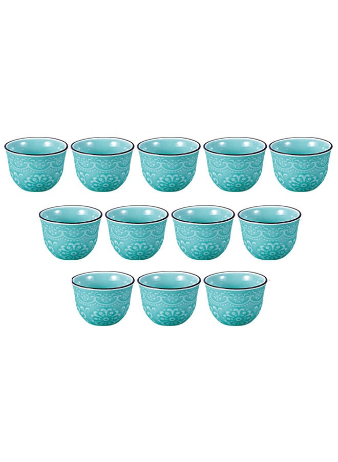 Trust 12-Piece Porcelain Cawa Cup Set 110ML Light Blue - Image 1