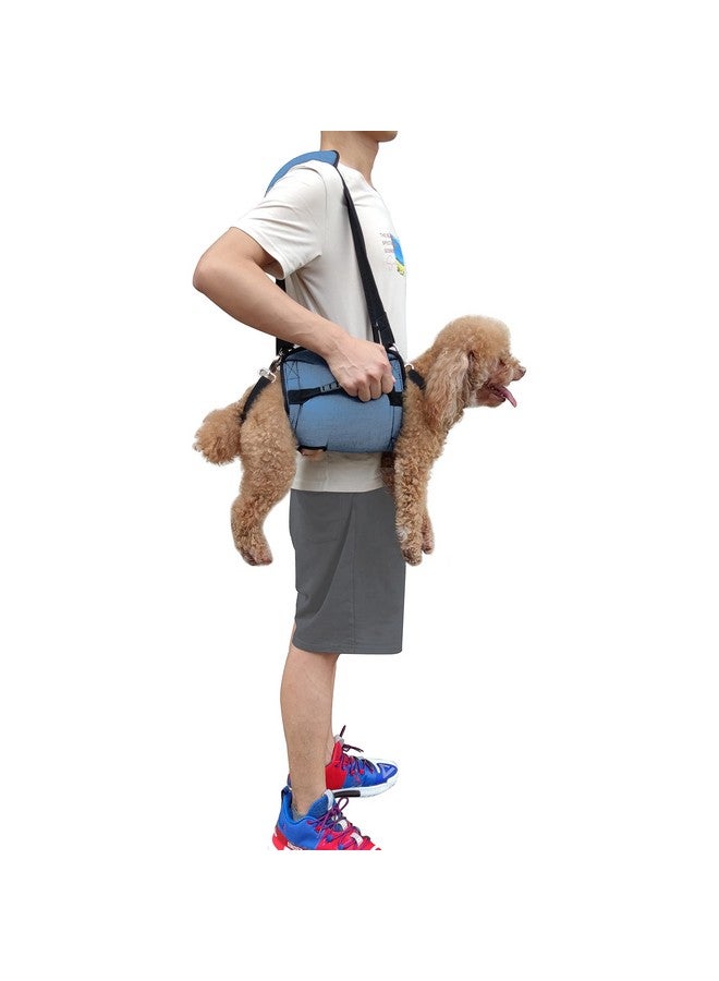 Coodeo COODEO Dog Carry Sling, Emergency Backpack Pet Legs Support & Rehabilitation Dog Lift Harness for Nail Trimming, Dog Carrier for Senior Dogs Joint Injuries, Arthritis, Up and Down Stairs (M, Blue) - Image 1