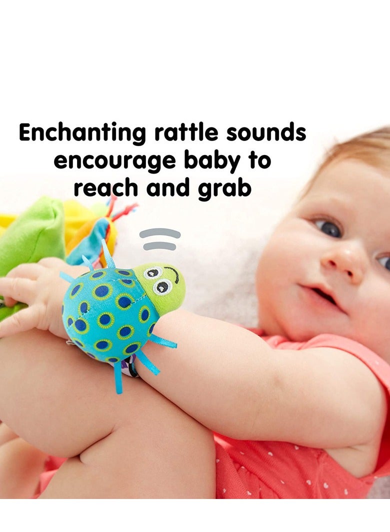 4Pcs Infant Socks And Wrist Rattles Toy Set For Kids，Wrist Rattles Foot Finder Rattle Sock Baby Toddlor Toy, Rattle Toy, Arm Hand Bracelet Rattle, Feet Leg Ankle Socks, Present Gift for Newborn Infant Babies Boy Girl Bebe (4 Bugs) - Image 3