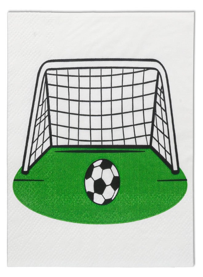 Pandecor 20 Pieces 7 inches Cake Dessert Plates and 20 Pieces 5 inches Cocktail Napkins for Soccer and Football Birthday Party - Image 3