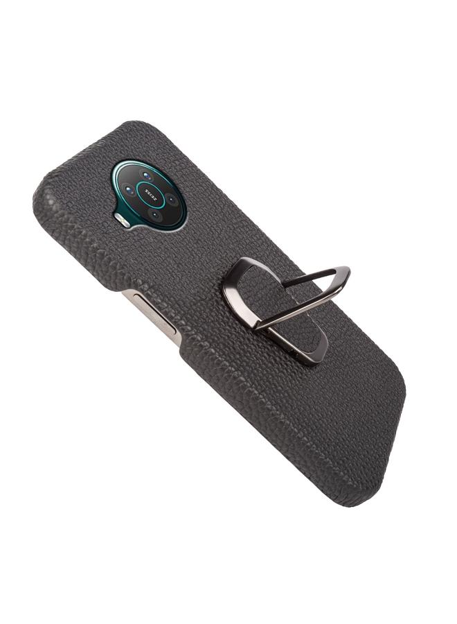 اس-توب جراب لهاتف Nokia X10 مزود بحلقة من الجلد الطبيعي بتصميم ليتشي - Image 4