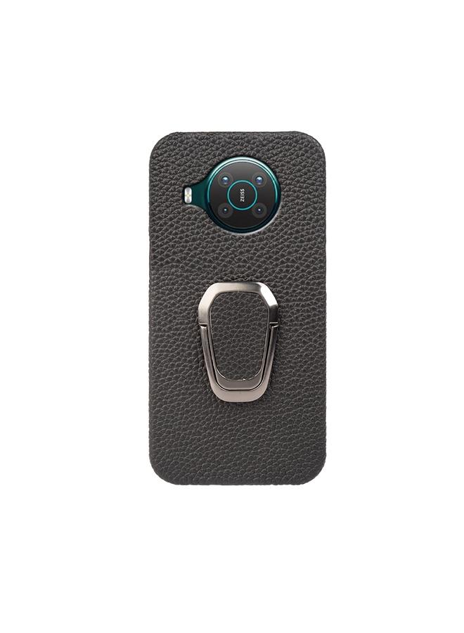 اس-توب جراب لهاتف Nokia X10 مزود بحلقة من الجلد الطبيعي بتصميم ليتشي - Image 2