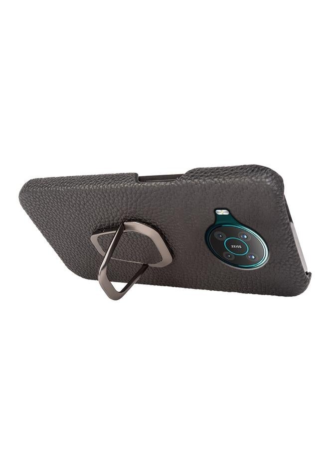 اس-توب جراب لهاتف Nokia X10 مزود بحلقة من الجلد الطبيعي بتصميم ليتشي - Image 3