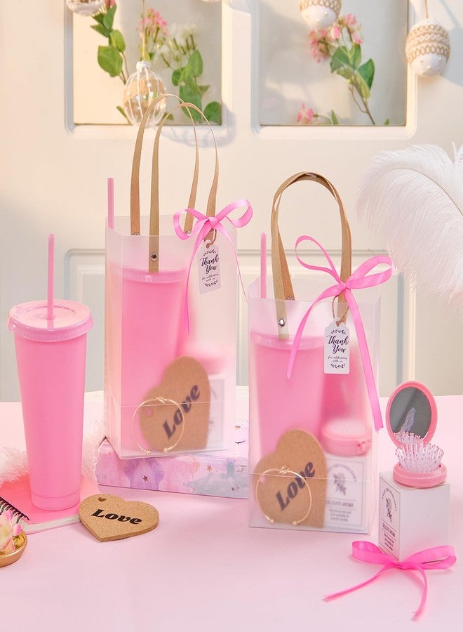 Rigibright 50Pcs Baby Shower Prizes for Game Winners Baby Shower Favors Gifts including Plastic Tumbler Notebook Scented Candles Ballpoint Pen Mirrors with Hair Brushes Bracelet Gift Bag (Pink) - Image 4