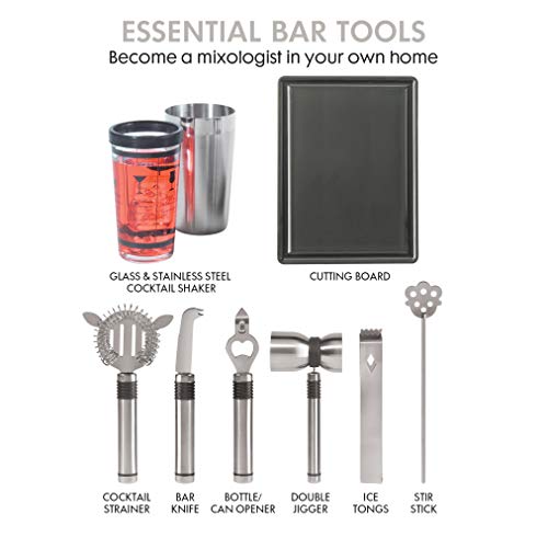 Oggi Pro Stainless-Steel 10-Piece Cocktail Shaker and Bar Tool Set - Image 5