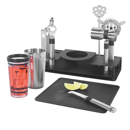 Oggi Pro Stainless-Steel 10-Piece Cocktail Shaker and Bar Tool Set - Image 2