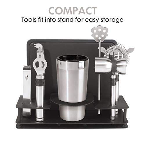 Oggi Pro Stainless-Steel 10-Piece Cocktail Shaker and Bar Tool Set - Image 4