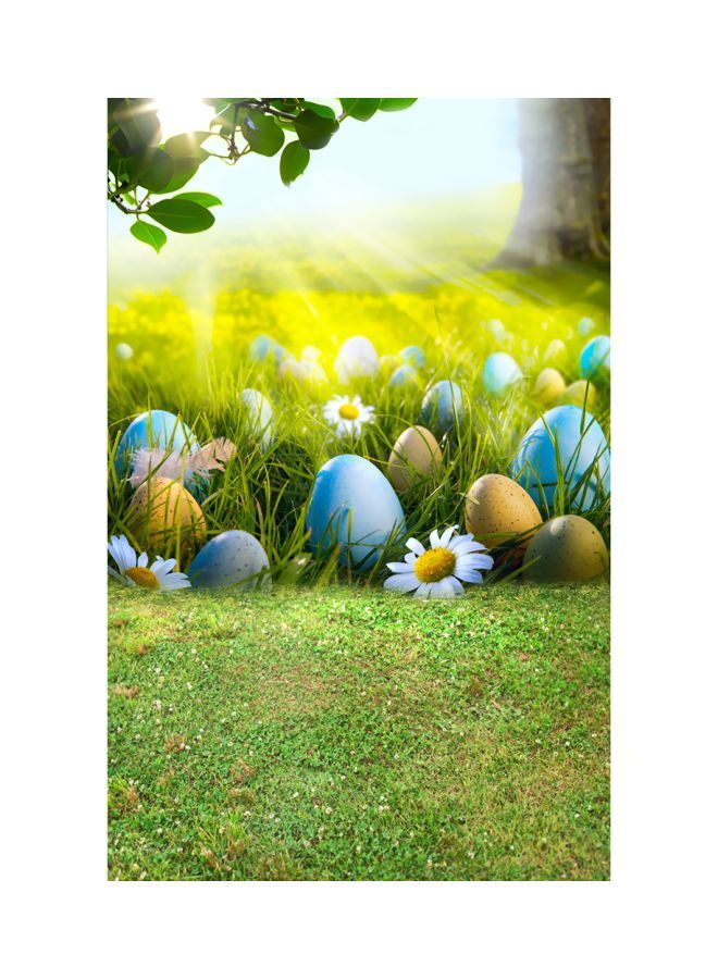 NIBEMINENT Eggs Themed Photography Background 0.9x1.5meter Green/Blue/White  - Image 1