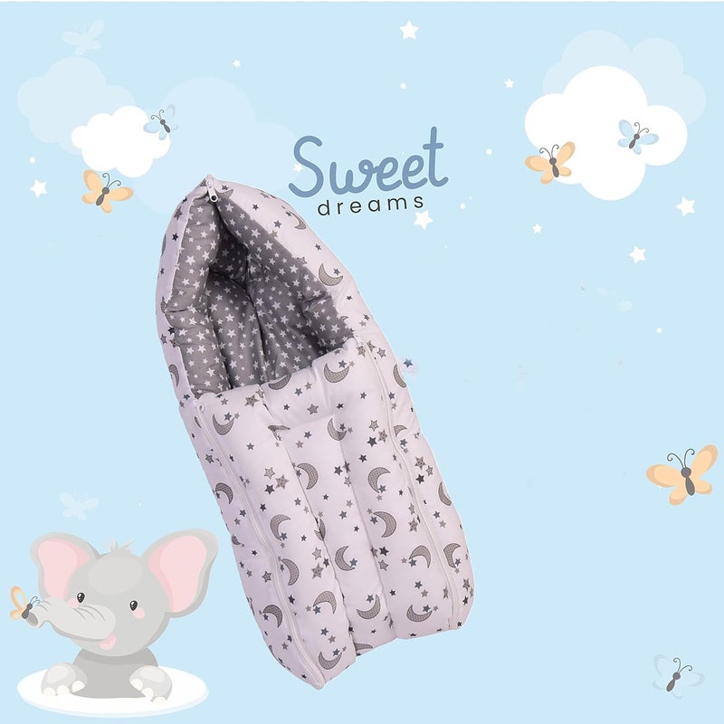 Toddylon Baby Carry Bags 3 in 1 Bed | Wrapper | Newborn Boys Girls | Wearable Blankets | Cotton (0-6 Months) Grey, - Image 5