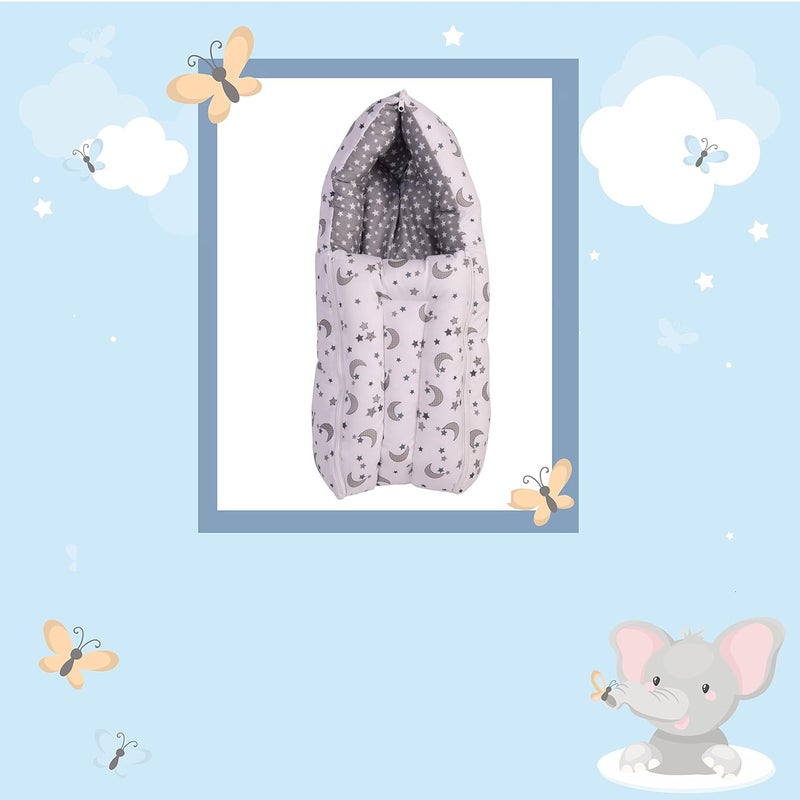 Toddylon Baby Carry Bags 3 in 1 Bed | Wrapper | Newborn Boys Girls | Wearable Blankets | Cotton (0-6 Months) Grey, - Image 2