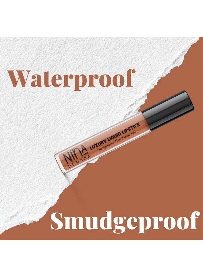 نينا دورادا أحمر شفاه سائل بني عارٍ غير لامع من Subtle Scorpio | يدوم طويلاً، مقاوم للماء | مقاوم للتلطخ بزبدة الشيا وزيت الجوجوبا | خالٍ من القسوة ونباتي - Image 3