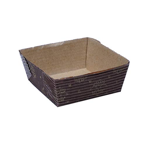 Esslly Paper Brownie Trays | Free-Standing & Non-Stick | Rustic Brown | 60g Capacity | Oven & Freezer Safe | Pack of 50 | Ideal for Baking & Stylish Presentation - Image 2