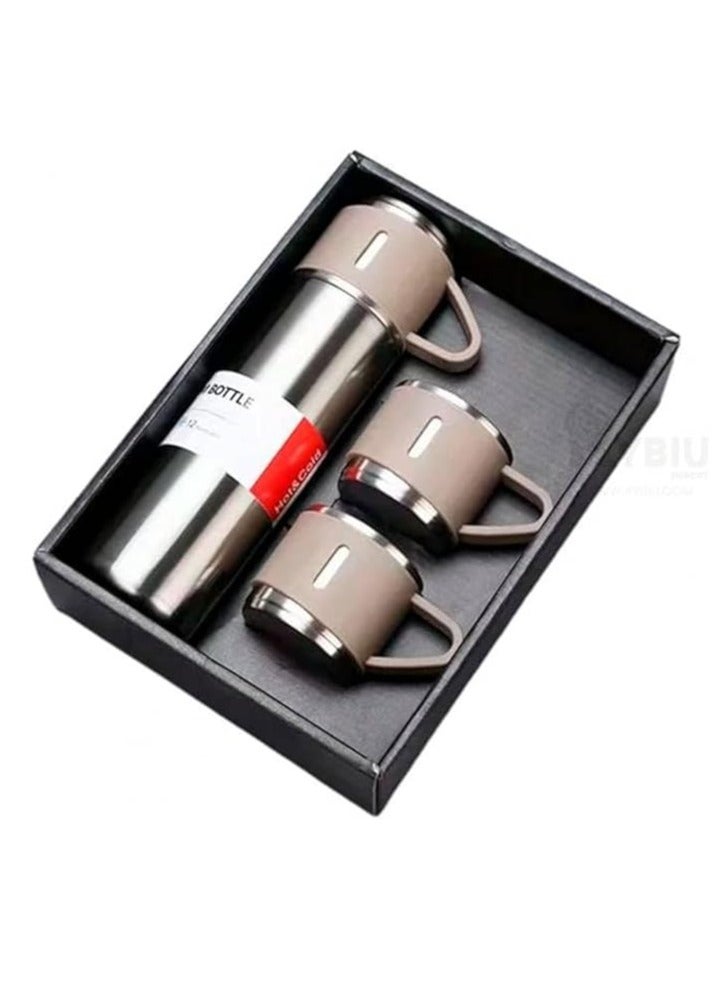 Spaceshoop 500Ml Gift Box Set Flask with 3 Cup Double-Layer Stainless Steel 304 Vacuum Thermos Coffee Tumbler Travel Mug Water Tea - Image 1
