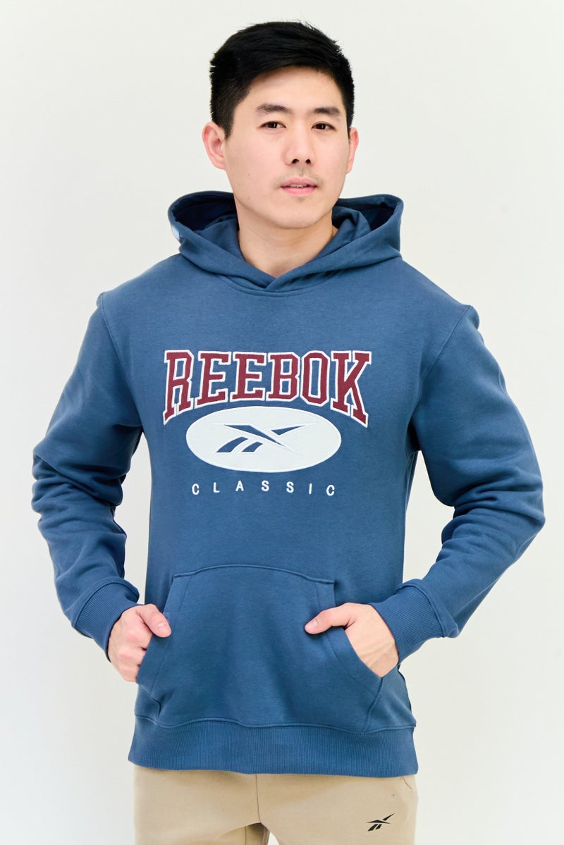 Reebok Men Sportswear Fit Long Sleeves Outdoor Hoodie, Slate Blue  - Image 1