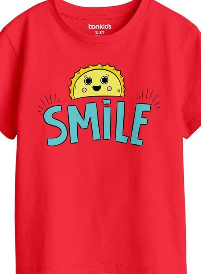 بون أورغانيك تيشيرتات قطنية مطبوعة للبنات - عبوة من  قطع