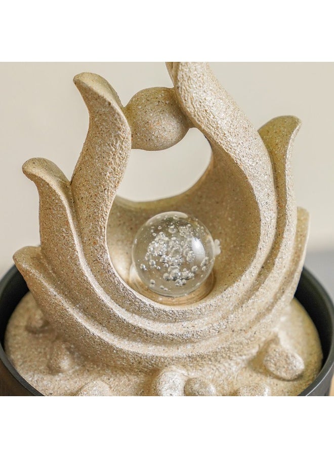 DANUBE HOME Danube Home Stalaca Modern Fountain With Rolling Ball & Yellow Light - 17X17X25 Cm Indoor Sandstone Water Features Home Decor Collection For Living Room, Balcony Decorative Home Accessories  - Image 2