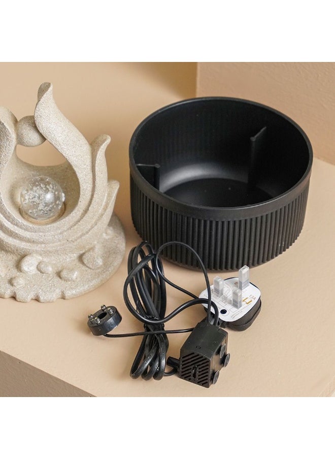 DANUBE HOME Danube Home Stalaca Modern Fountain With Rolling Ball & Yellow Light - 17X17X25 Cm Indoor Sandstone Water Features Home Decor Collection For Living Room, Balcony Decorative Home Accessories  - Image 3