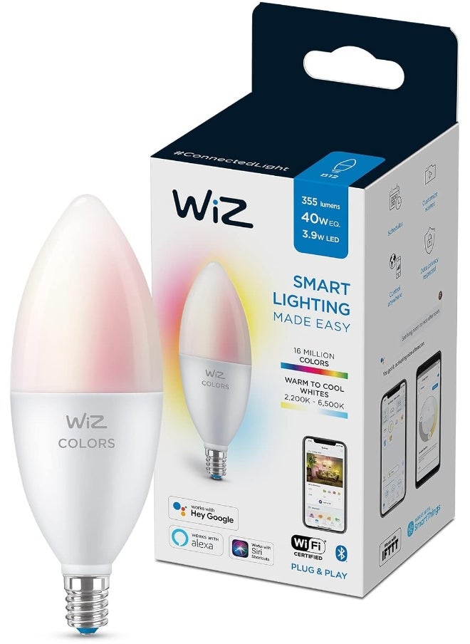 Philips - WiZ Connected Color 60W Candle B11 Smart WiFi LED Light Bulb, 16 Million Colors, Compatible with Alexa and Google Home Assistant, No Hub Required - Image 1