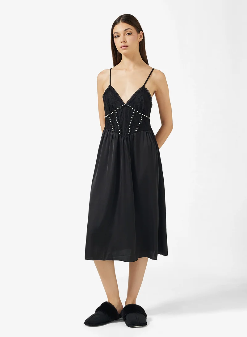 ايلا Night Dress With Corset Detail