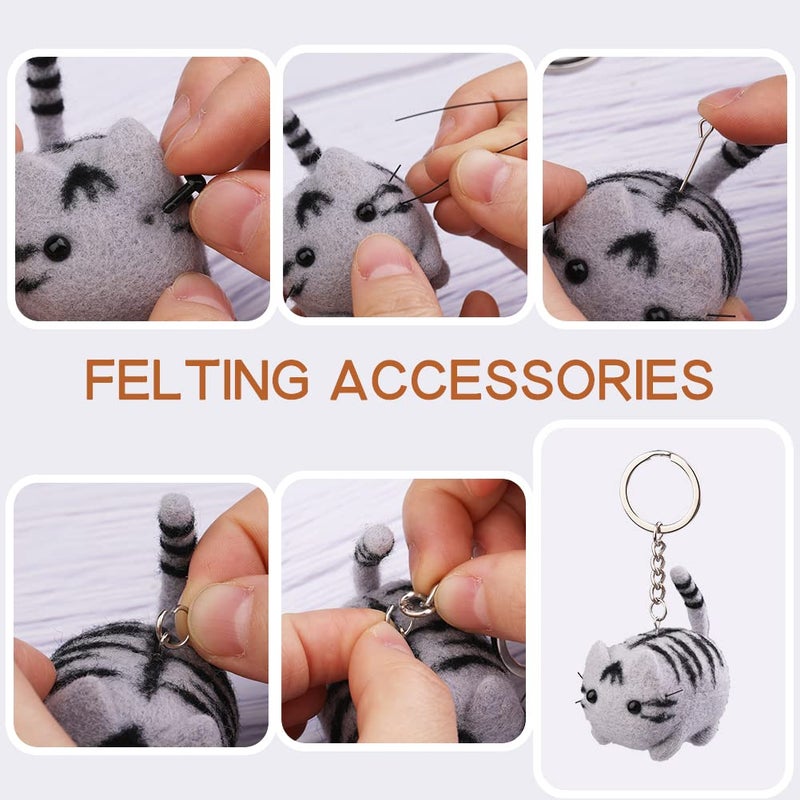 QMNNMA Felting Kit for Beginner, Animals Needle Felting Set, DIY Wool Felt Materials Set with Felting Tool and Instruction for Needle Felting Craft Project and DIY Handmade - Image 4